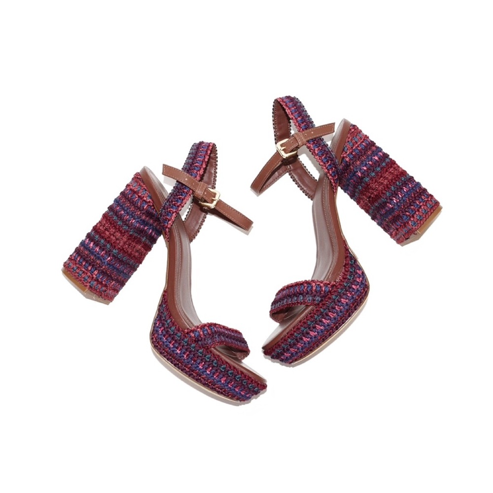 Arezzo Mya Crochet Block Platform Heel Sandals